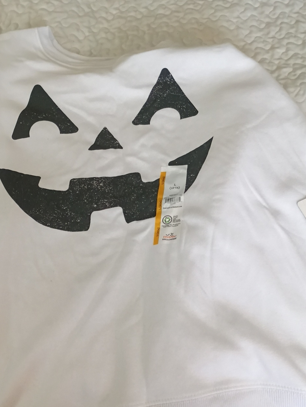 Women's White Pumpkin Face Halloween Costume Top